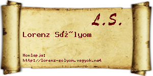Lorenz Sólyom névjegykártya